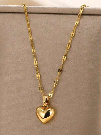 RAIRA 925 Silver 18k Gold Plated Classic Heart Pendant with Link Chain | Gifts for Girlfriend, Gifts for Women and Girls ,Treat yourself or gift to a loved one.