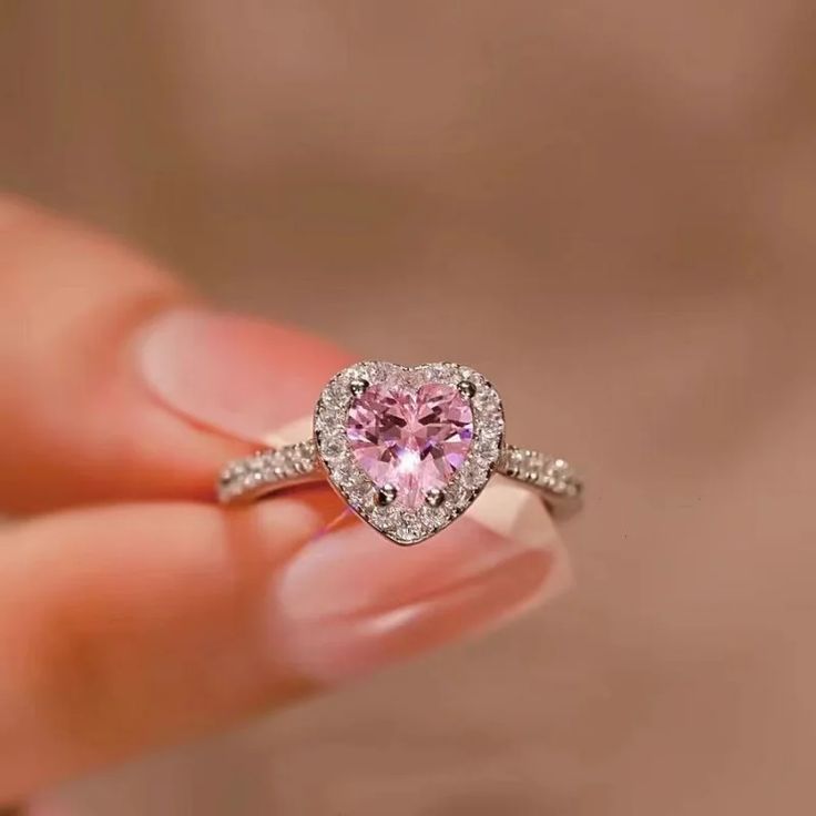 Raira Pink Heart Solitaire Ring โ Symbol of Love