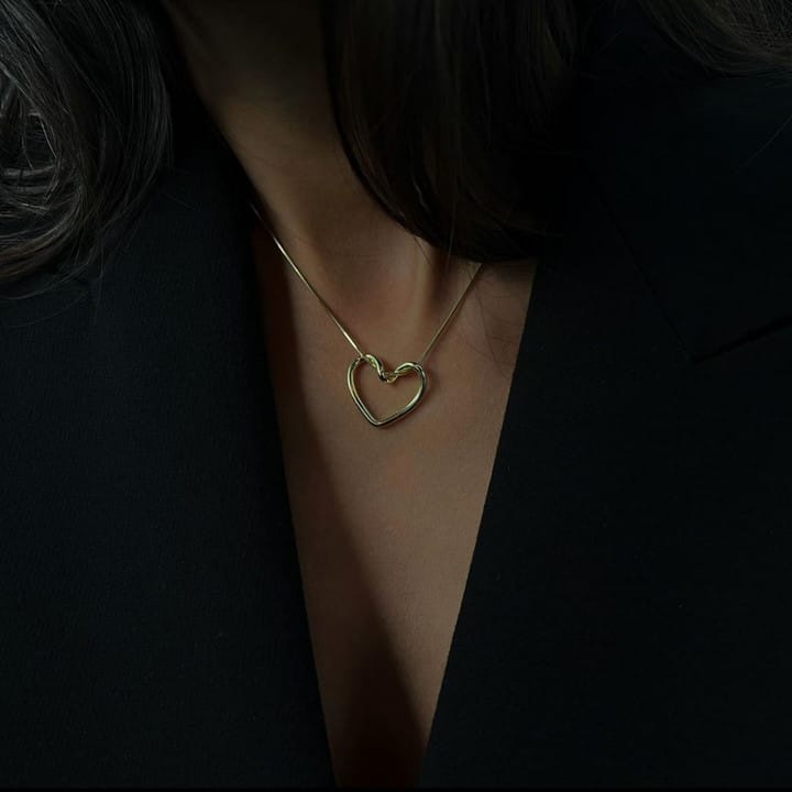 RAIRA Everyday & Office Wear Heart Pendant Necklace Gift for Women & Girl's | 18K Gold Plated, Lightweight & Skin Safe |