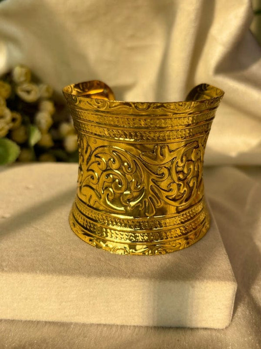 Raira's Royal Gold Embossed Cuff Bracelet For Women's & Girl's