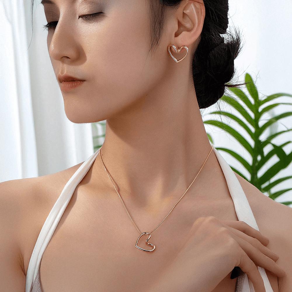 RAIRA Everyday & Office Wear Heart Pendant Necklace Gift for Women & Girl's | 18K Gold Plated, Lightweight & Skin Safe |