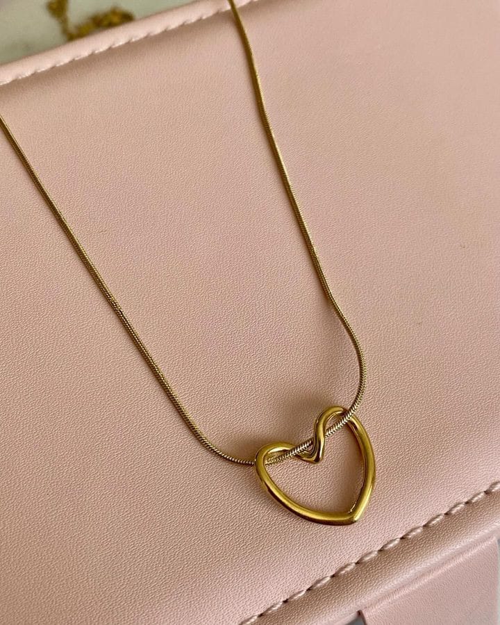 RAIRA Everyday & Office Wear Heart Pendant Necklace Gift for Women & Girl's | 18K Gold Plated, Lightweight & Skin Safe |