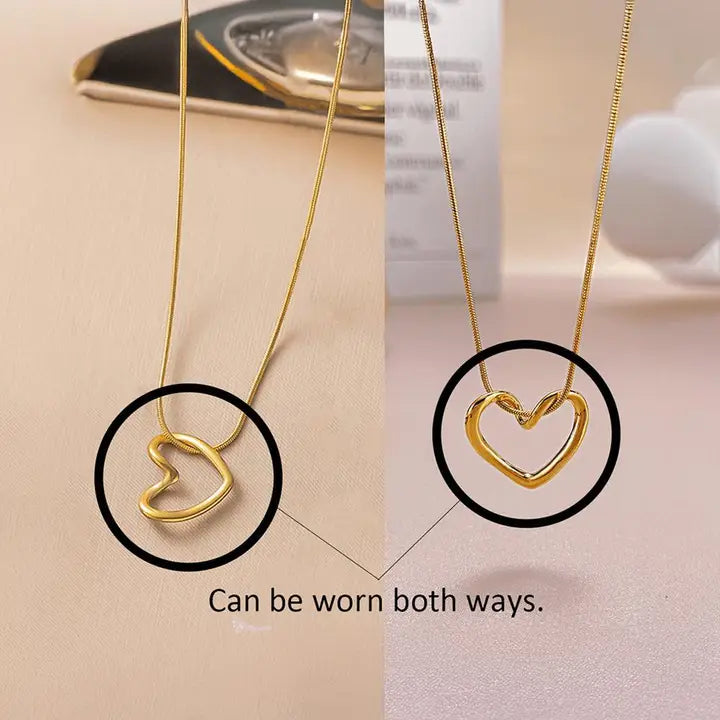 RAIRA Everyday & Office Wear Heart Pendant Necklace Gift for Women & Girl's | 18K Gold Plated, Lightweight & Skin Safe |