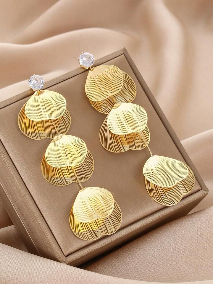 RAIRA Golden Petal Statement Earrings ✨