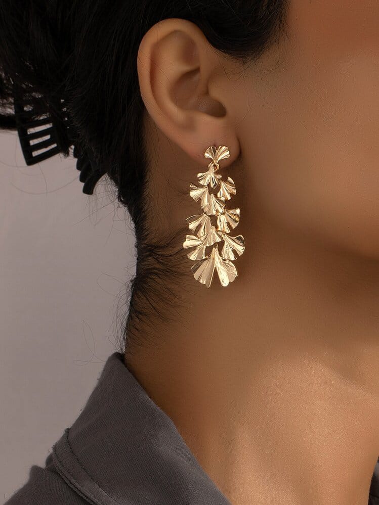 Raira Golden Blossom Statement Earrings – Bold Floral Elegance