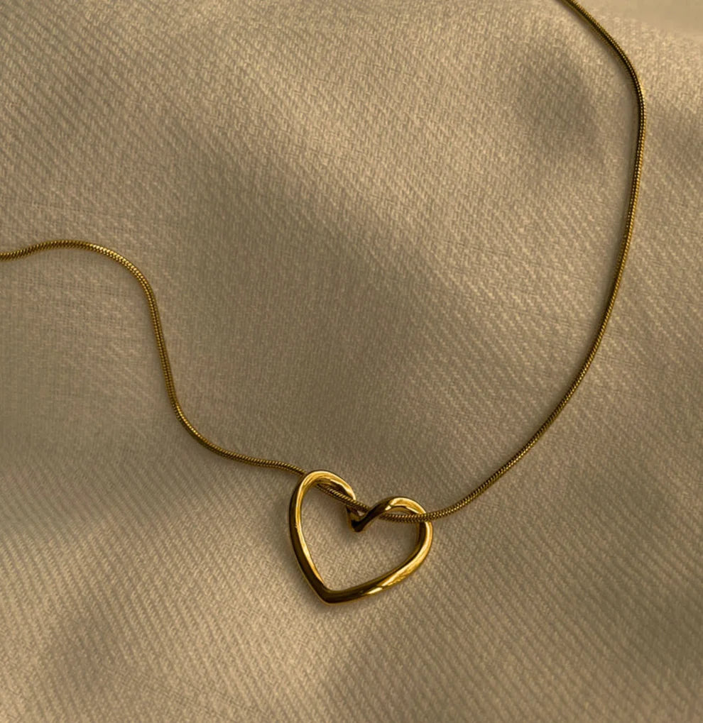 RAIRA Everyday & Office Wear Heart Pendant Necklace Gift for Women & Girl's | 18K Gold Plated, Lightweight & Skin Safe |