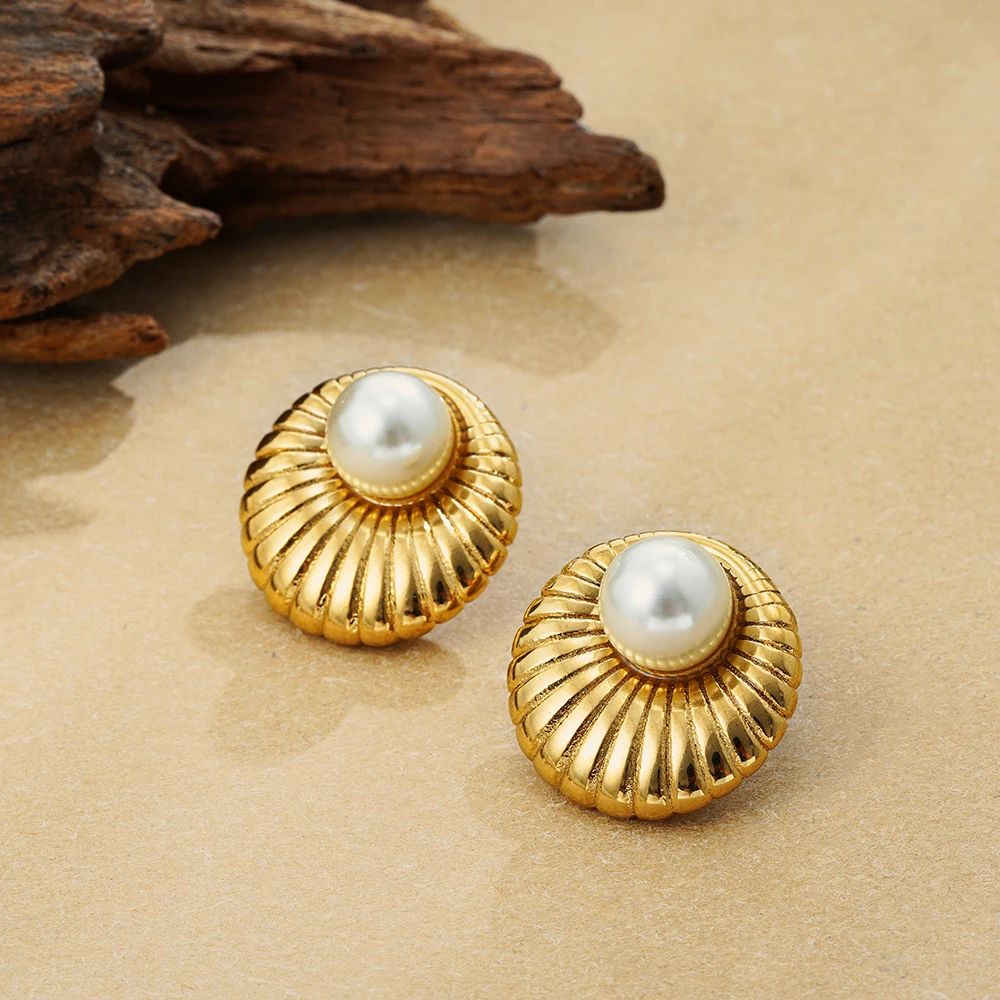 RAIRA Echo Pearl Earrings For Women-Girls Trending 14k Gold Plated