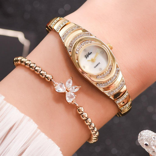 RAIRA Fashion Women Watch Delicate Rhinestone, Gold Rose Gold Luxury Ladies Wrist Watch