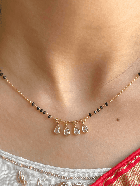 RAIRA Teardrop CVD Diamond Mangalsutra in Gold Chain pendant mangalsutra