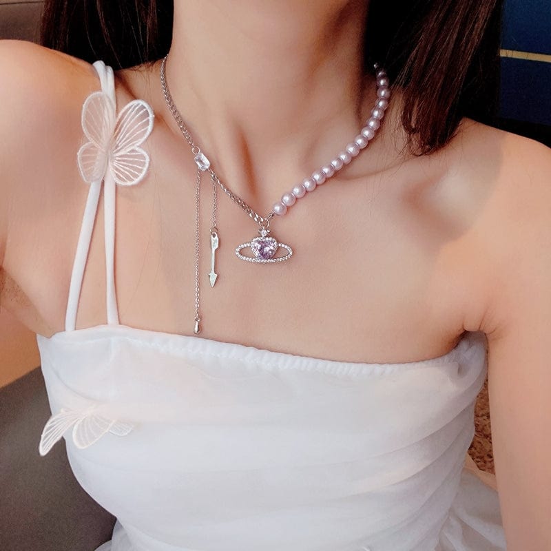 RAIRA adjustable length Purple Planet Necklaces for Women Fashion French Necklace
Alloy Choker For Women & Girl's