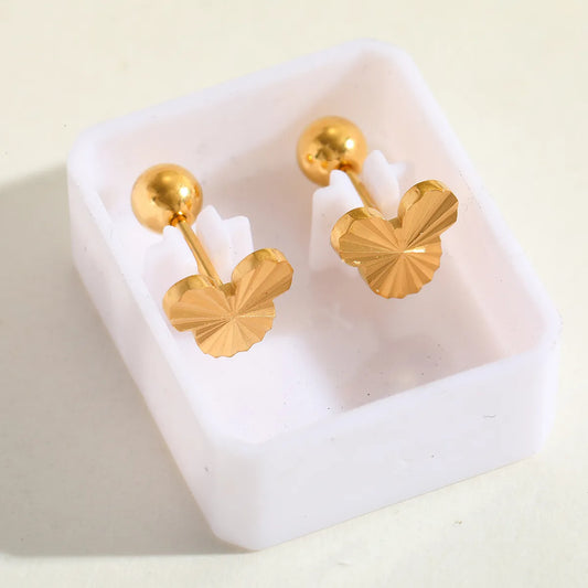 RAIRA 1 Pair Cute Lady Streetwear Shamrock Animal Plating 304 Stainless Steel 18K Gold Plated Ear Studs