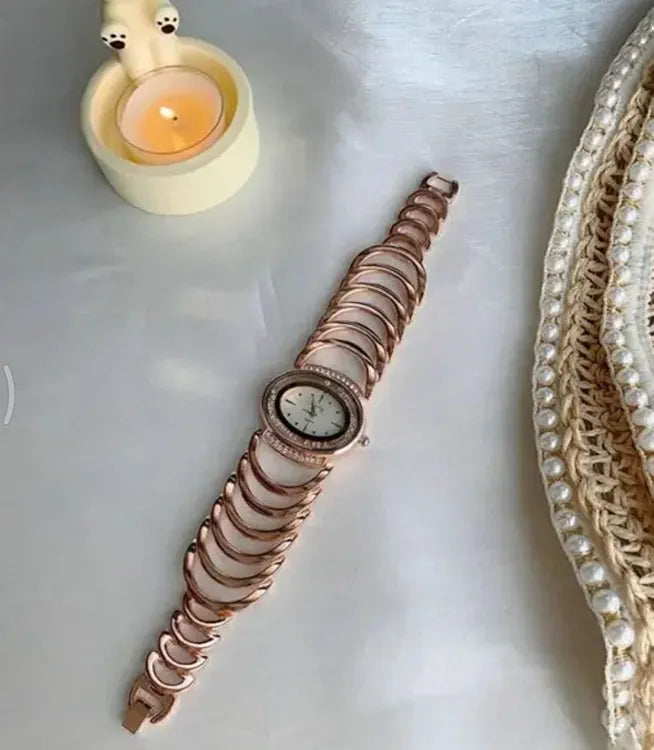 RAIRA Luxury Devices Analog Watch for Women, Stainless Steel Bracelet Style with Crystals