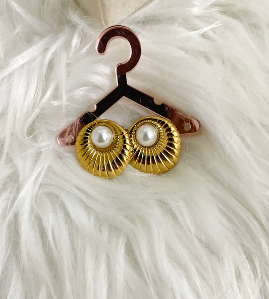 RAIRA Echo Pearl Earrings For Women-Girls Trending 14k Gold Plated