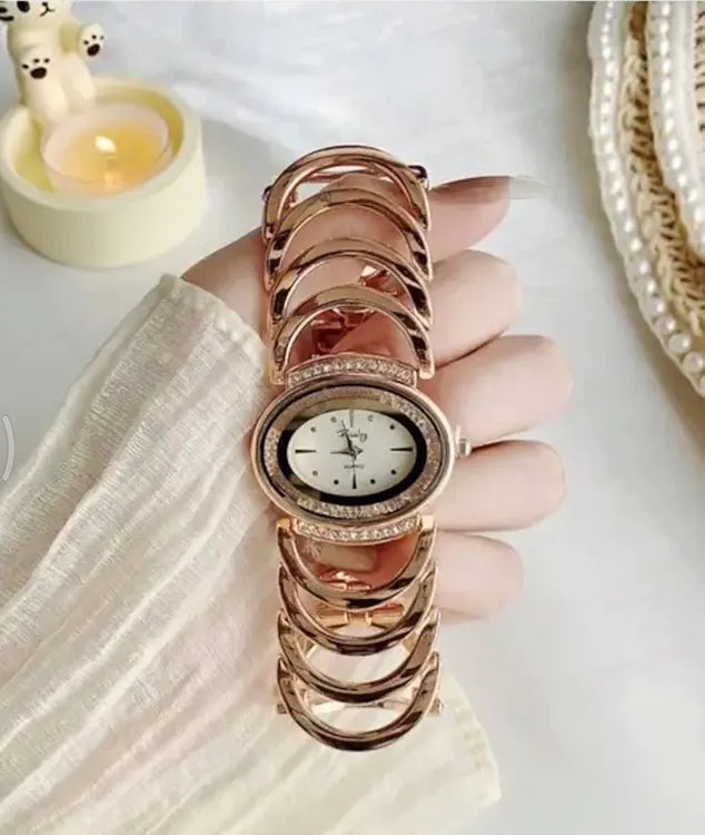 RAIRA Luxury Devices Analog Watch for Women, Stainless Steel Bracelet Style with Crystals