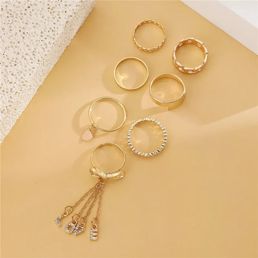 RAIRA 1 Set Retro Baroque Style Letter Flower Butterfly Alloy Epoxy Plating Inlay Artificial Pearls Artificial Diamond K Gold Plated White Gold Plated Women's Open Rings
