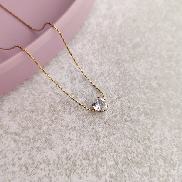 RAIRA Gold Plated Heart Gemstone Necklace