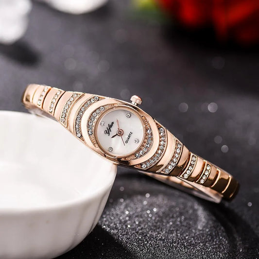 RAIRA Fashion Women Watch Delicate Rhinestone, Gold Rose Gold Luxury Ladies Wrist Watch