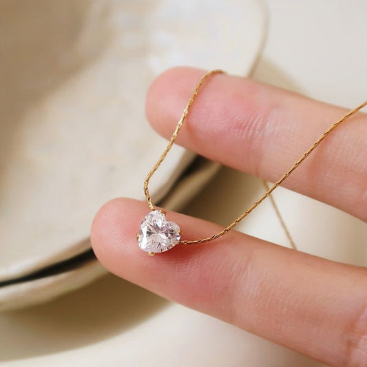 RAIRA Gold Plated Heart Gemstone Necklace