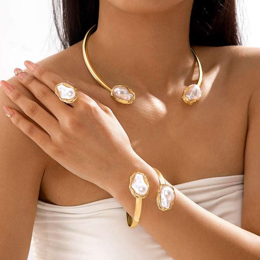 RAIRA Latest Stylish Design Fancy Bracelet Ring Necklace Jewellery Set for Women