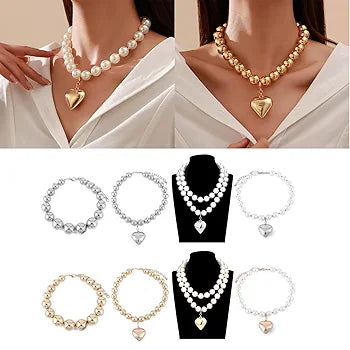RAIRA Queen of Hearts Choker Layered Necklace Set
(One Size)