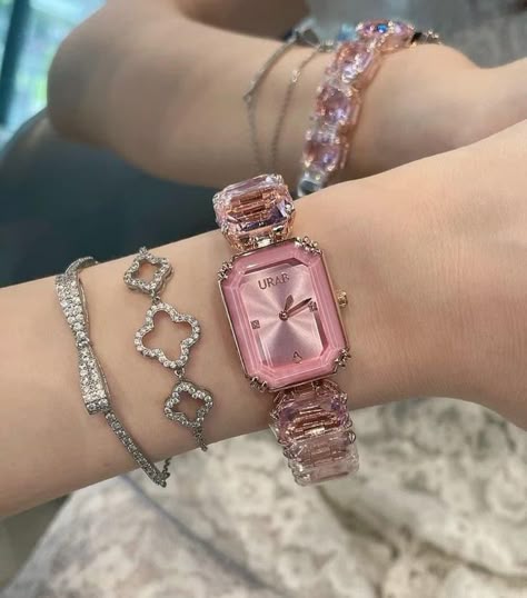 RAIRA Octagon Cut Bracelet, Pink, Rose Gold-Tone Finish Fancy Watch For Women & Girl's