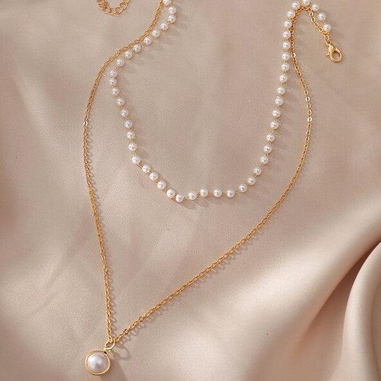 RAIRA Pack Of 2 Charming Gold and Silver Plated Double Layered Pendant Necklace for Women and Girls