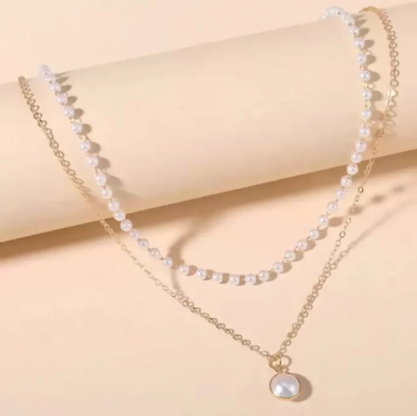 RAIRA Pack Of 2 Charming Gold and Silver Plated Double Layered Pendant Necklace for Women and Girls