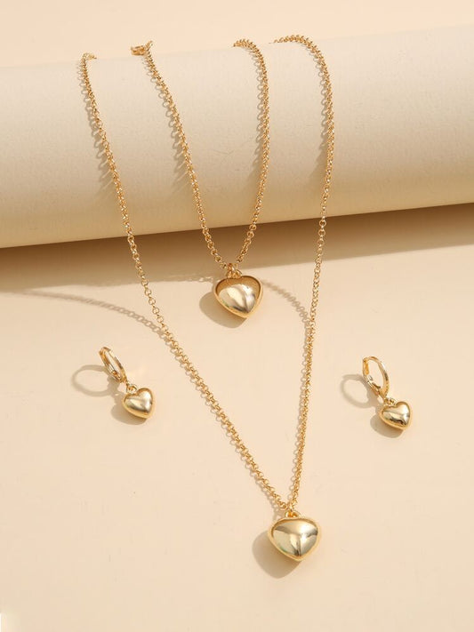RAIRA Heart Jewelry Set Pendant Necklace Bracelet Earrings for Women