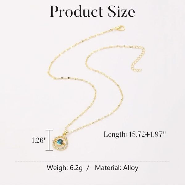 RAIRA Gold Plated Planet Necklace : Zirconia Chokers Moon and Saturn Necklace Gifts for Women & Girl's