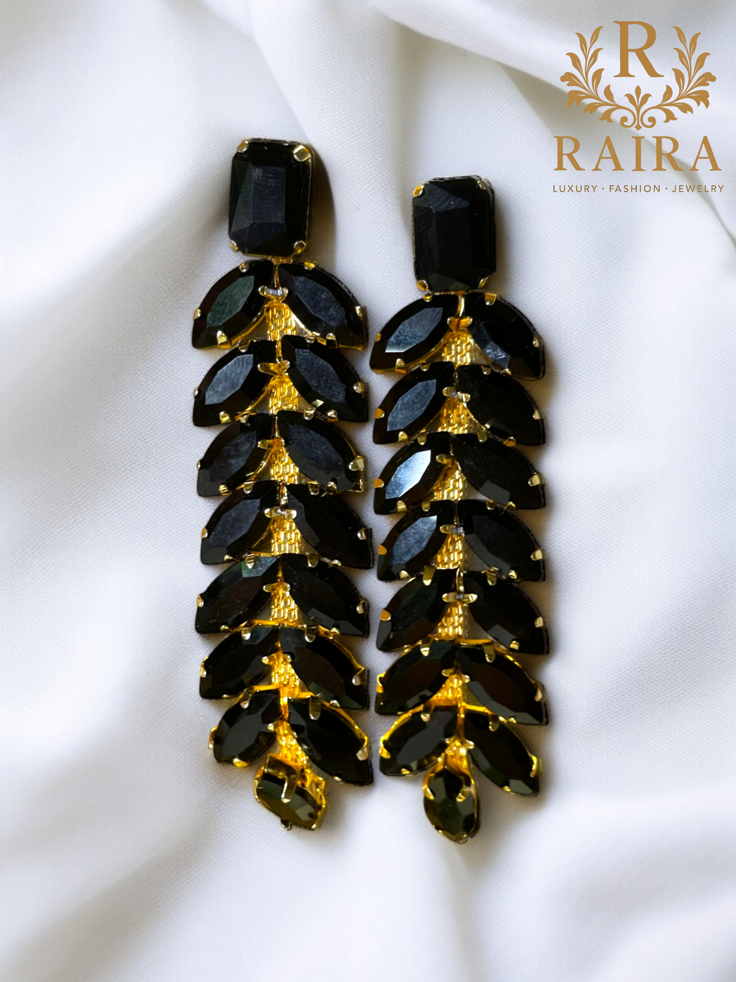 RAIRA Black Leaf Pattern Bauble Statement Earrings for Women and GirlsAbout this item Versatile Desi