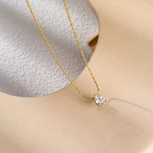 Raira's "Aira" Zircon Teardrop dainty Crystal Necklace Pandant For Women's & Girl's
