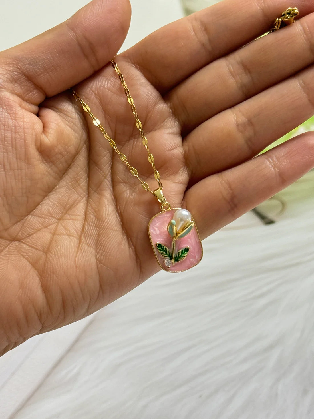 RAIRA Lilybud Pearl ,Blooming Pearl Pendant Necklace For Women's & Girl's