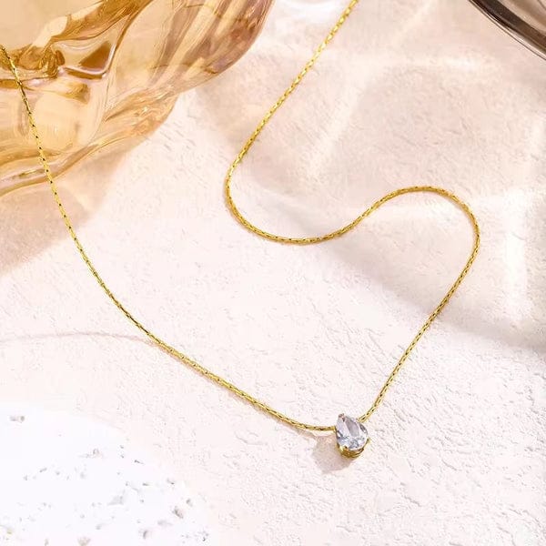 Raira's "Aira" Zircon Teardrop dainty Crystal Necklace Pandant For Women's & Girl's