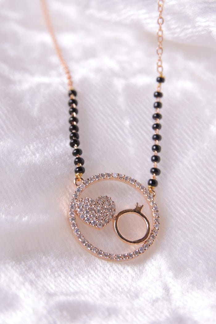 RAIRA Eternal Bond Mangalsutra – Sparkling Heart & Ring Circle Pendant💫