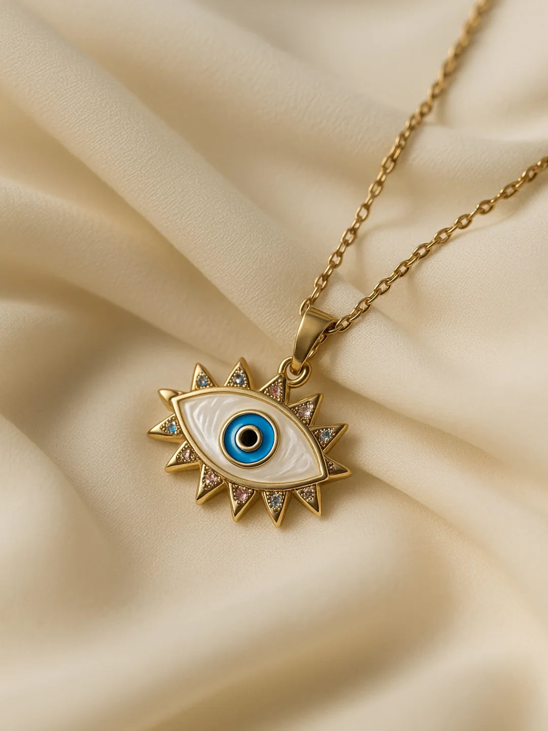 RAIRA Big Evil Eye Necklace – 18K Gold Plated, Anti-Tarnish & Waterproof