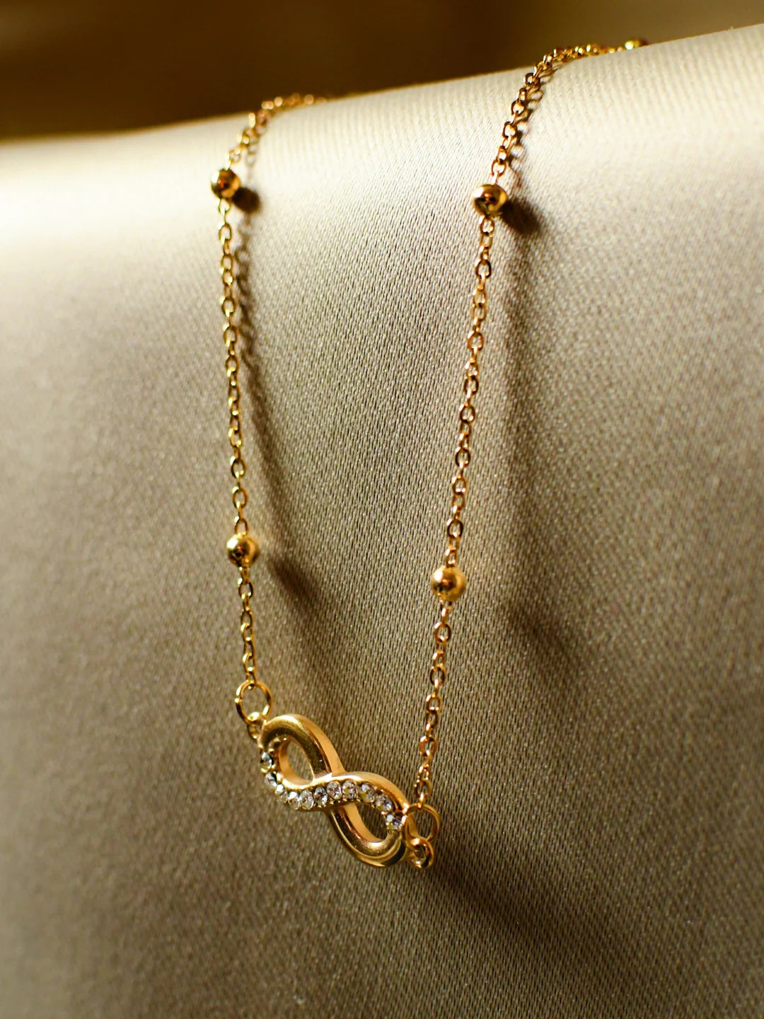 RAIRA Infinity Studded Chain Pandant  – Anti-Tarnish Gold Finish Gift