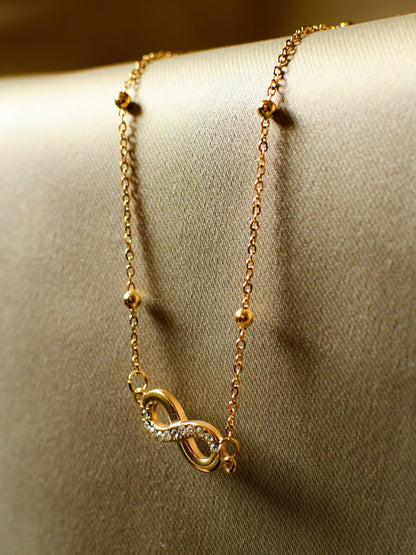 RAIRA Infinity Studded Chain Pandant  – Anti-Tarnish Gold Finish Gift