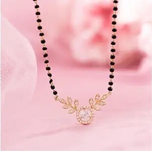 RAIRA Elegant Leaf Design Diamond Mangalsutra ✨