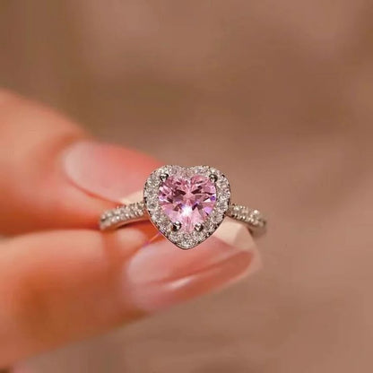 Raira Pink Heart Solitaire Ring – Symbol of Love