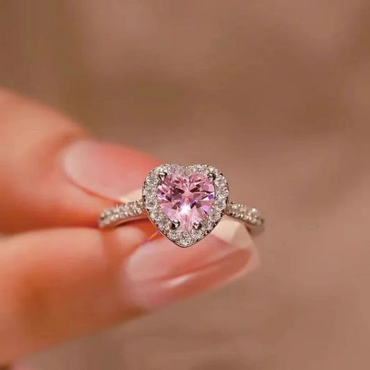 Raira Pink Heart Solitaire Ring – Symbol of Love