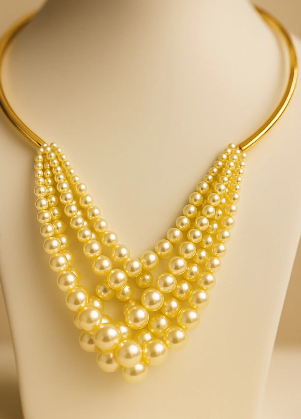 RAIRA Statement Pearl Neckpiece in 18K Gold Plated Stainless Steel