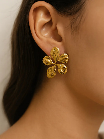RAIRA Flower Gold Plated Anti Tarnish Stud Earrings For Women's & Girl's