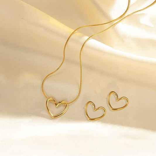 RAIRA Everyday & Office Wear Heart Pendant Necklace Gift for Women & Girl's | 18K Gold Plated, Lightweight & Skin Safe |