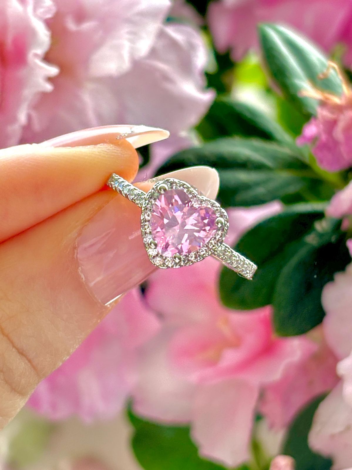 Raira Pink Heart Solitaire Ring – Symbol of Love