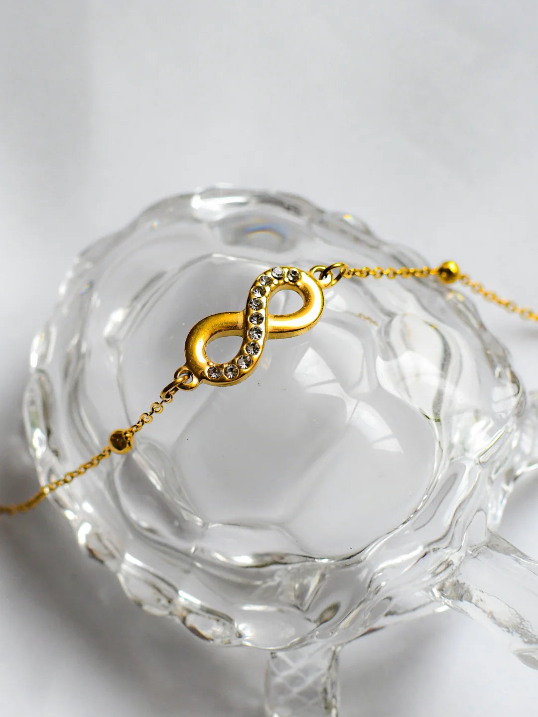 RAIRA Infinity Studded Chain Pandant  – Anti-Tarnish Gold Finish Gift