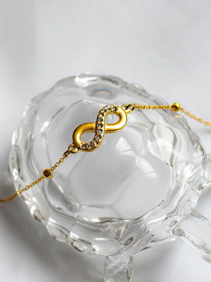 RAIRA Infinity Studded Chain Pandant  – Anti-Tarnish Gold Finish Gift