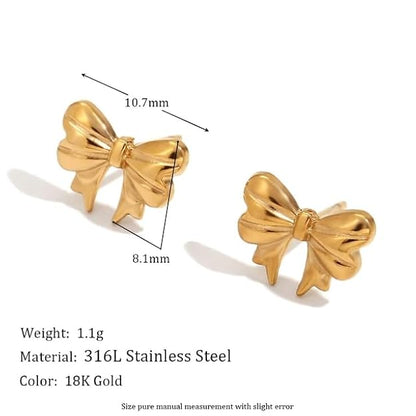 RAIRA Charm Bow-Knot Anti-Tarnish Gold-Plated Chain Necklace Stainless Steel Waterproof GIFT Set for Women and Girls