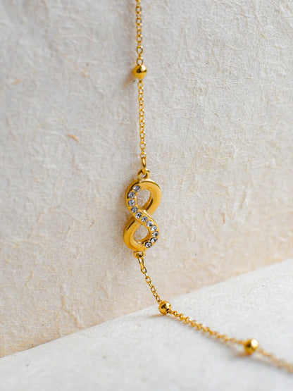 RAIRA Infinity Studded Chain Pandant  – Anti-Tarnish Gold Finish Gift
