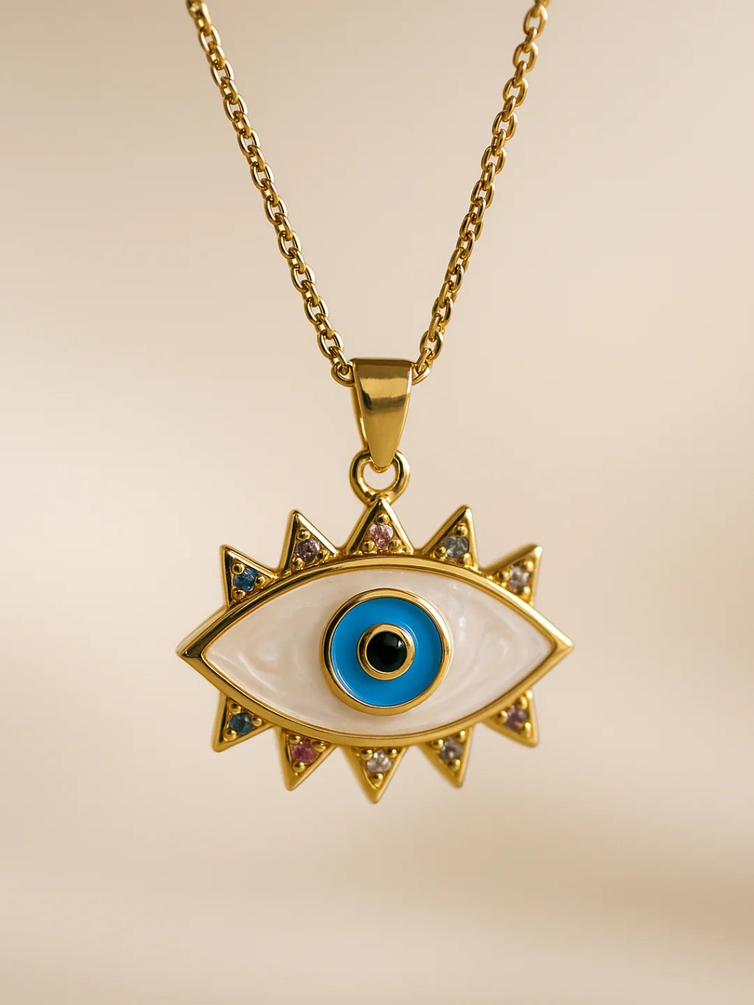RAIRA Big Evil Eye Necklace – 18K Gold Plated, Anti-Tarnish & Waterproof