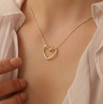 RAIRA Everyday & Office Wear Heart Pendant Necklace Gift for Women & Girl's | 18K Gold Plated, Lightweight & Skin Safe |